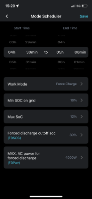 Mode scheduler charge