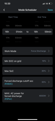 Mode scheduler discharge