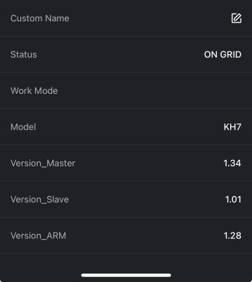 Inverter settings